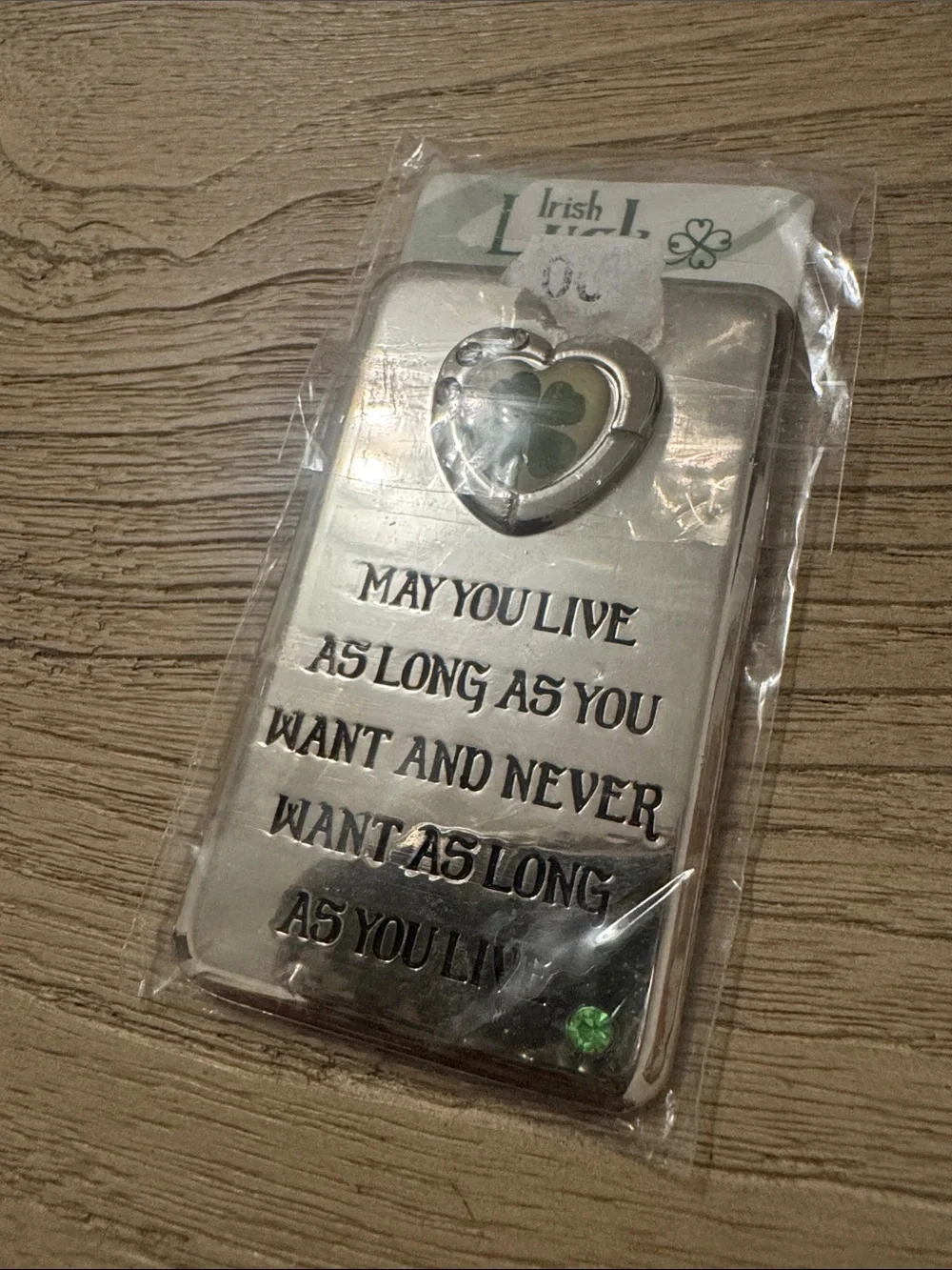 Irish Luck Silver Phone Case with Green Clover Accent refrigerator magnet Irish - Picture 2 of 5